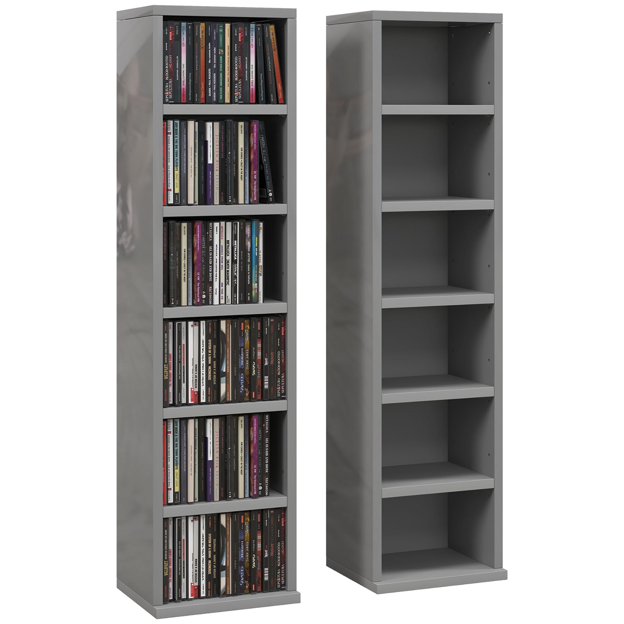 Set of Two 102 CD Storage Units - High Gloss Grey