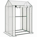 Green House, Mini Greenhouse with 2 Roll-up Doors, Vent Holes and Reinforced Cover, 100 x 80 x 150cm
