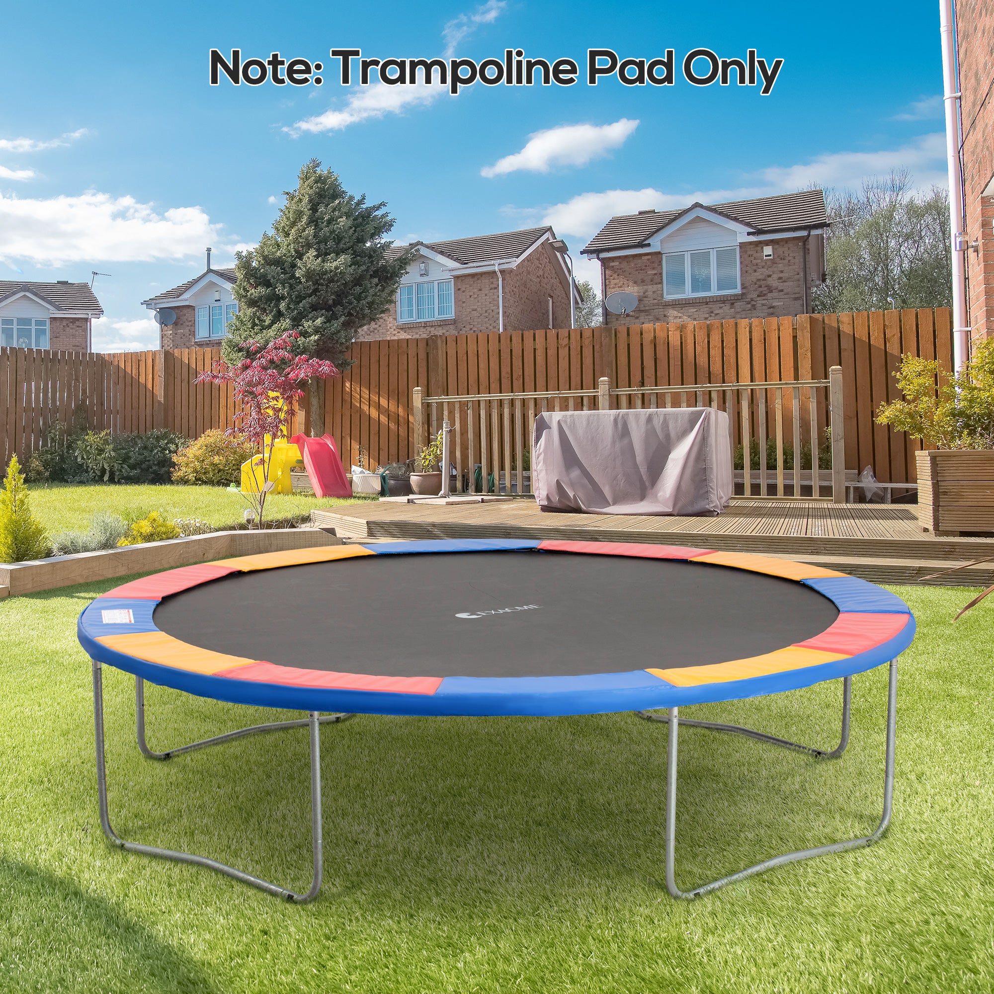 HOMCOM 12FT Trampoline Spring Cover, Plastic Trampoline Pad Replacement Safety Guard, Multicoloured