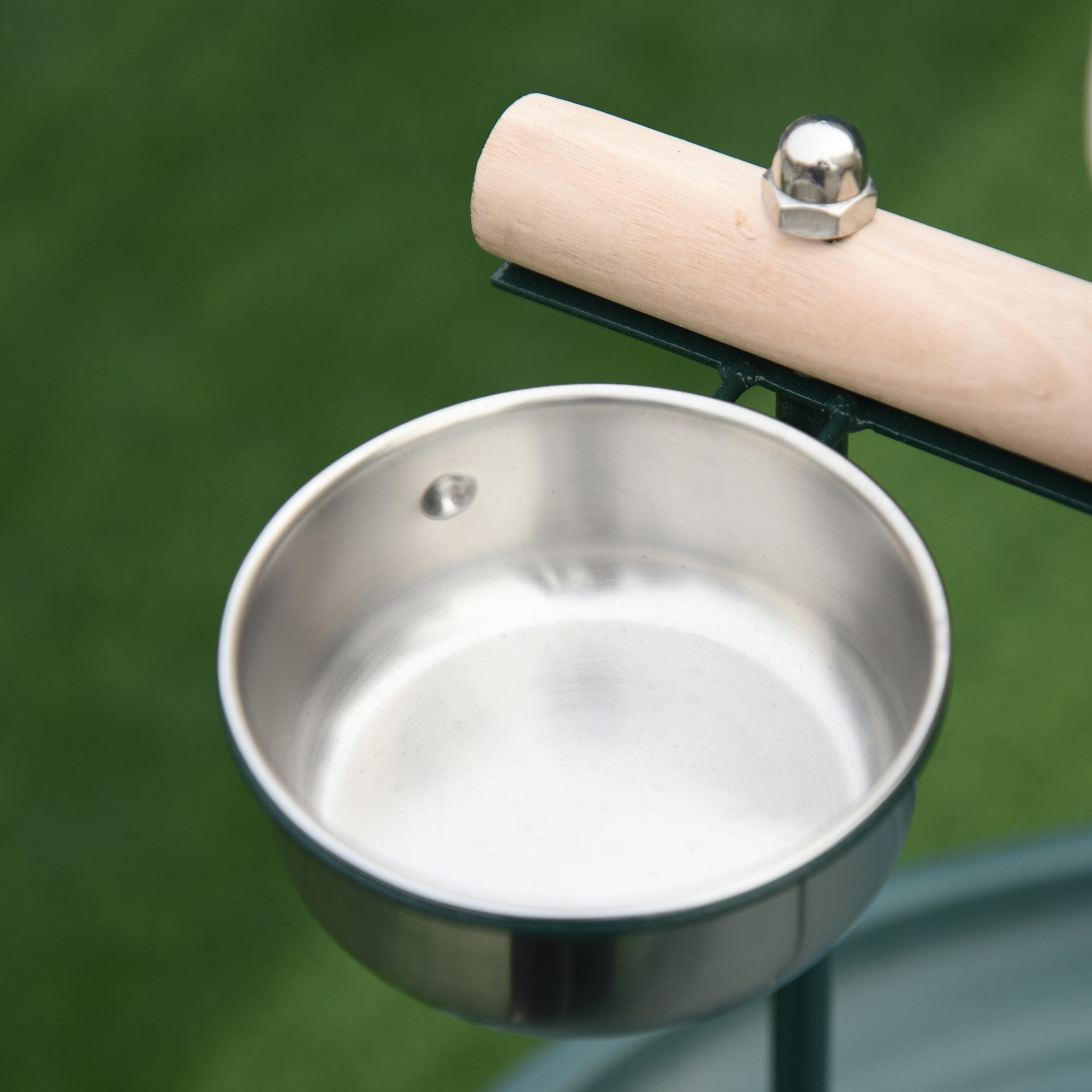 Bird Perch Stand with Perch, Four Wheels, Feeding Bowls for Small & Medium Birds, Green