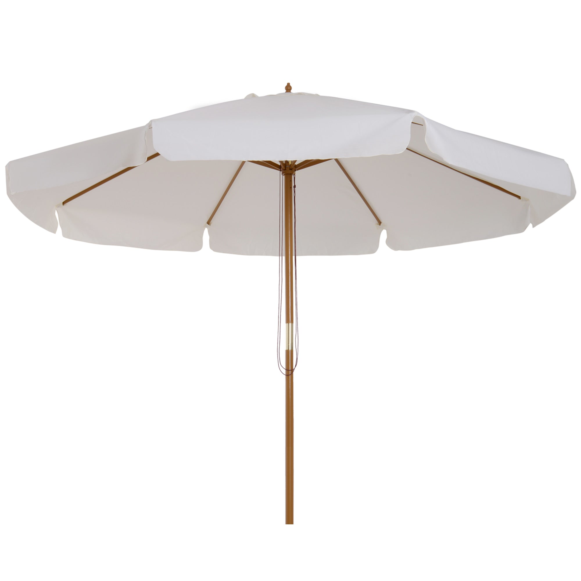 3.3m Elegant Wooden Parasol - Cream