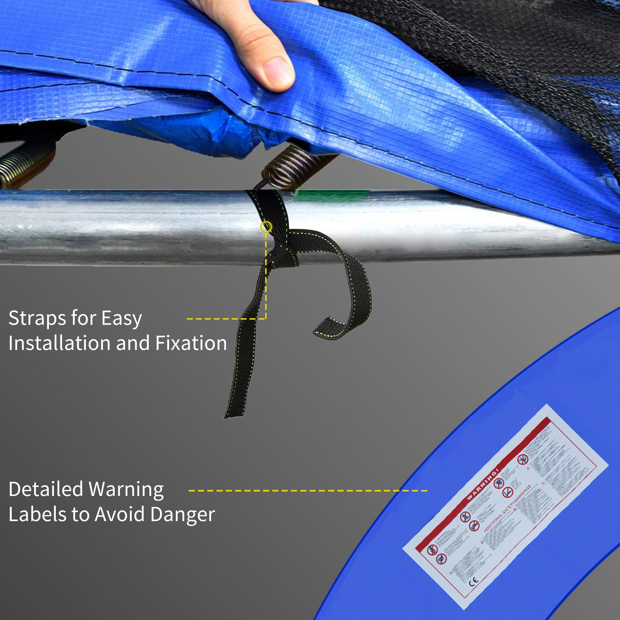 HOMCOM 12FT Trampoline Spring Cover, Plastic Trampoline Pad Replacement Safety Guard, Multicoloured