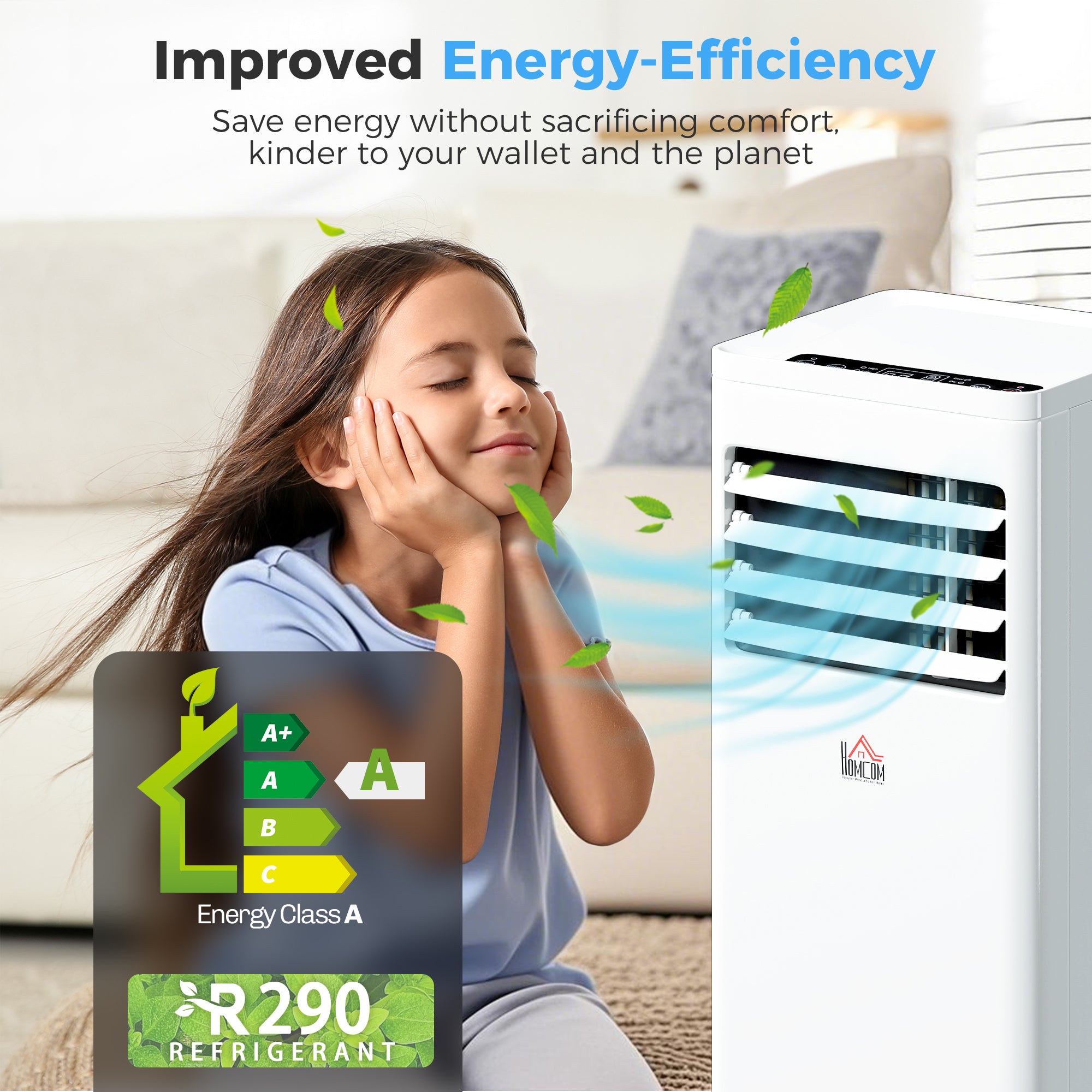 Portable Air Conditioner 9000 BTU, Air Conditioning Unit with Digital Display for Room up to 28㎡
