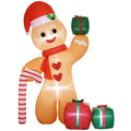 8ft Inflatable Gingerbread Man Christmas Decoration with LED Lights - Orange