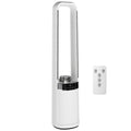 Bladeless Tower Fan, 36dB Standing Cooling Fan with Oscillating, LED Lights, 3 Speeds, 12H Timer, Remote Control