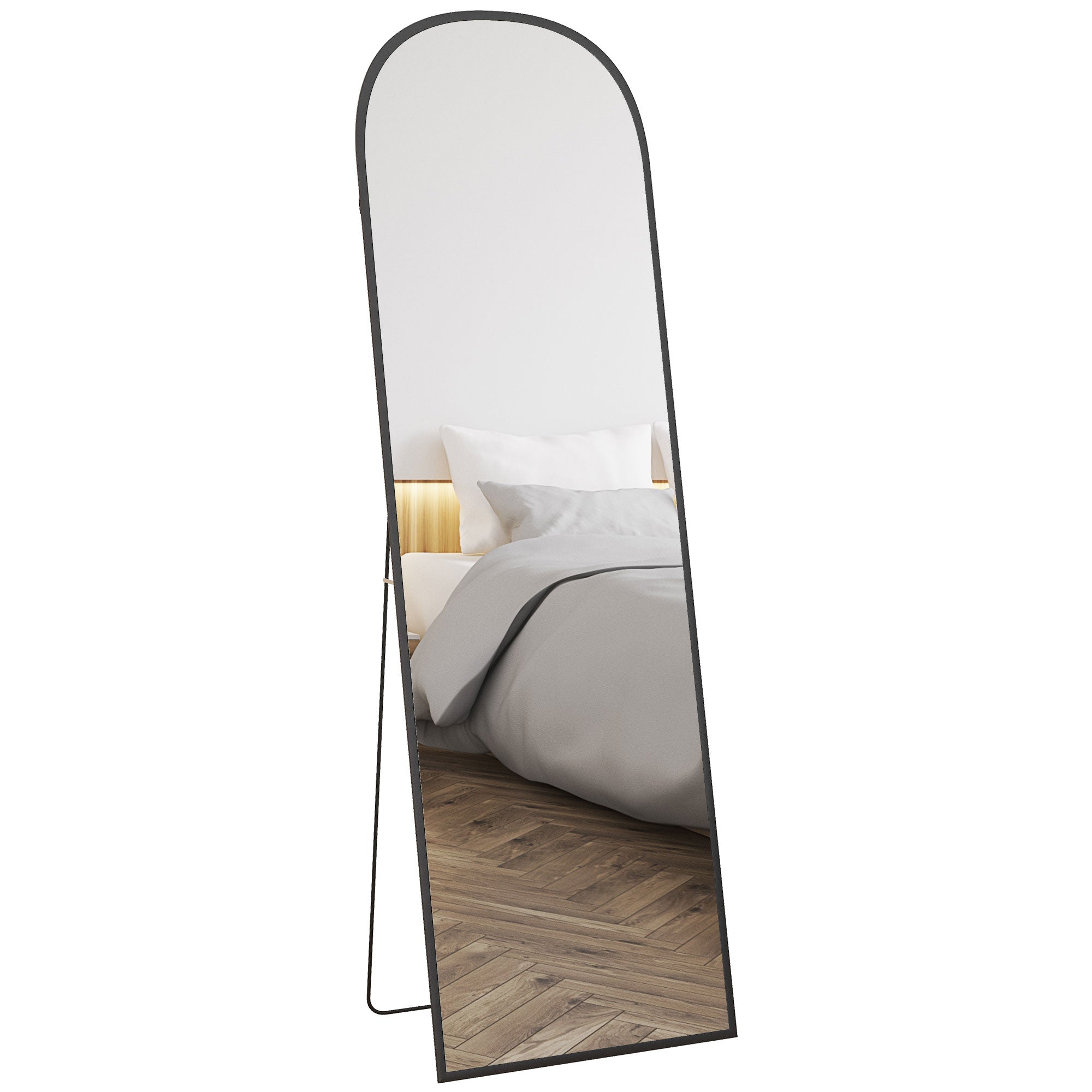 162cm Aluminium Frame Standing Mirror - Black