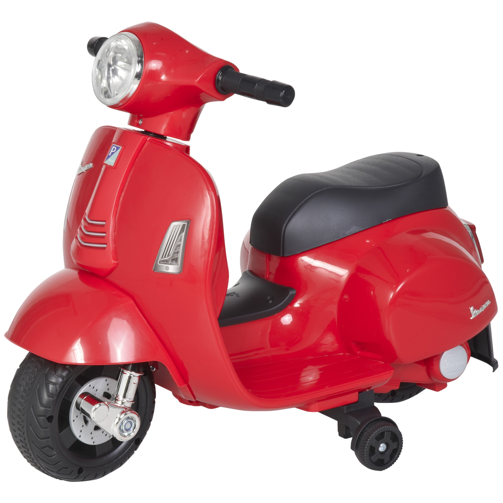 Vespa Licensed 6V Kids Electric Motorbike Ride On Motorcycle Battery Powered for 18-36 Months with Horn Headlight Red