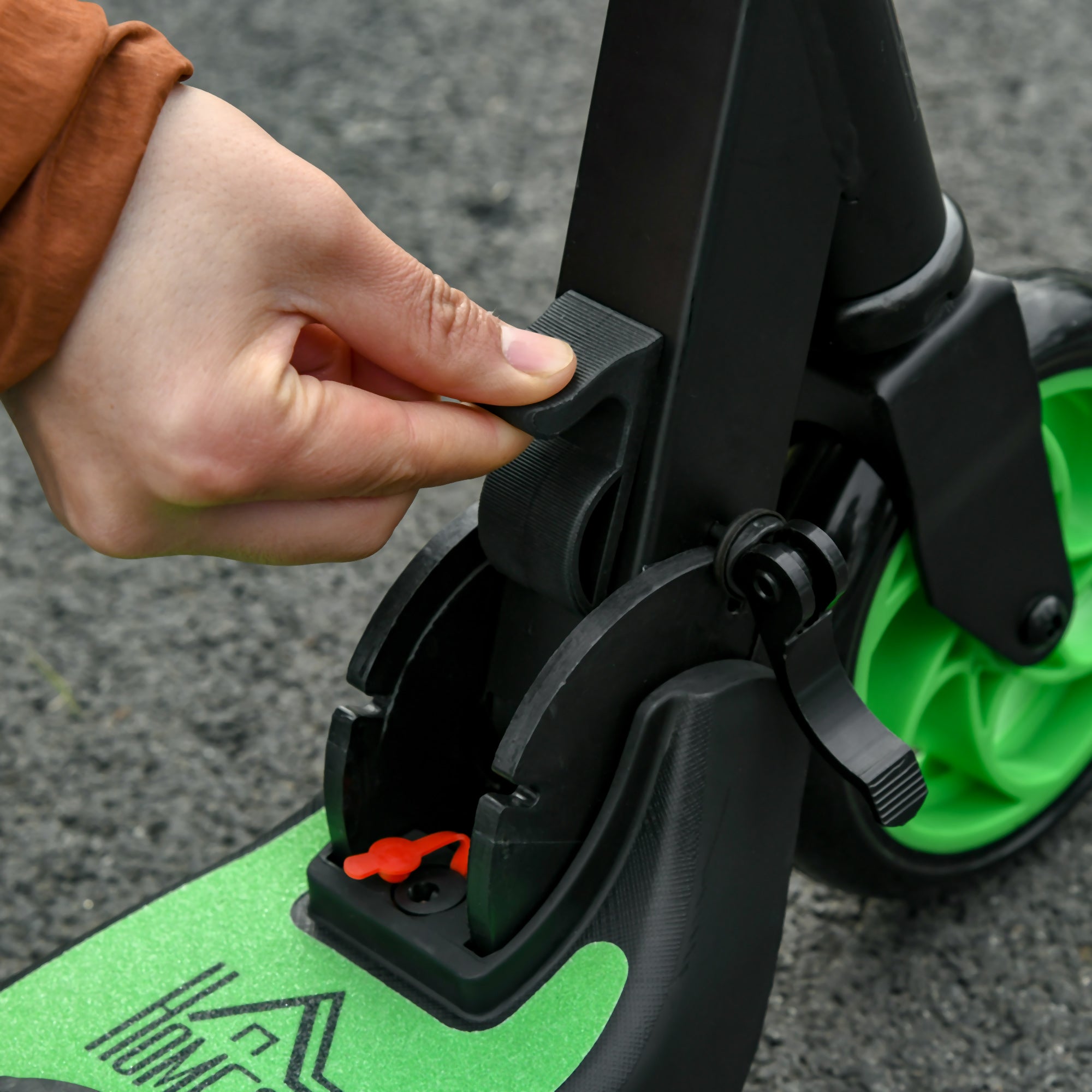 Folding Electric Scooter with Brake, for Ages 6+ Years, 8km/h Maximum Speed, Green