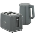 Digital Stainless Steel Kettle and Toaster Set, 1.5L 3000W Fast Boil Kettle, 2 Slice Toaster with 7 Level Browning Controls, Defrost, Reheat, Keep Warm, Crumb Tray and LED Touch Display, Grey