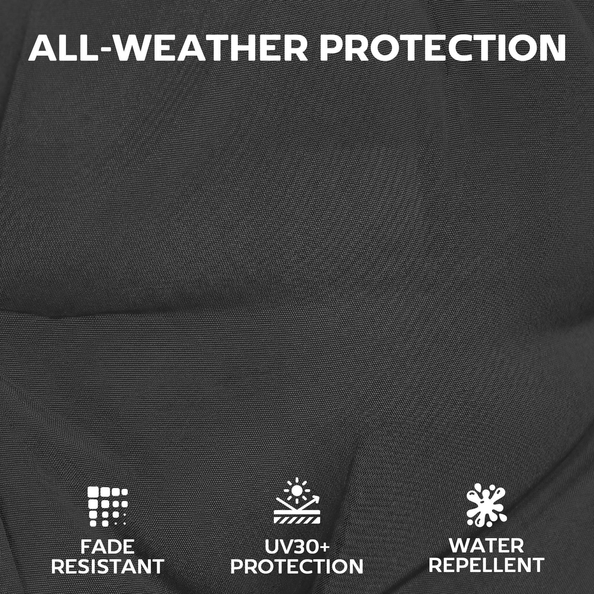 Patio Chair Cushions Set of 4, Waterproof Non-Slip Lounge Chair Cushions, 112x53cm, Black