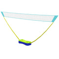 Portable Badminton and Volleyball Net Set with Rackets and Shuttlecocks - Black Blue Green
