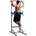Power Tower Station with Dip Stand and Pull Up Bar for Home Gym Training - Black and Red
