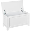 Lift Top Storage Chest Toy Box Organizer with Safety Hinges and Lid for Bedroom Entryway Living Room - White