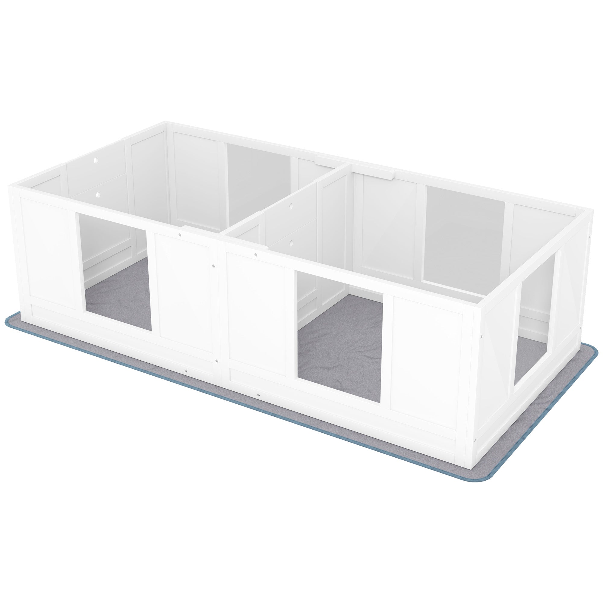 Two Room Design Whelping Box for Dogs with Whelping Pad, Clear Panels, Adjustable Entrance, for Small Dogs, 164 x 80cm