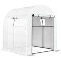 Walk-In 180x180cm Polytunnel Greenhouse with Mesh Windows - White