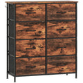 Chest of Eight Fabric Drawers - Rustic Brown