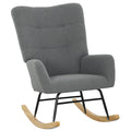 Teddy Fleece Rocking Chair with Foam Padding - Grey