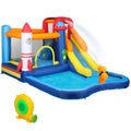 5 in 1 Bouncy Castle for Children with 550W Blower, Water Slide, Splash Pool, Jumping Area, Climbing Wall, Cannon