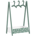 Baby Clothing Rack with Hangers, Storage Shelf for Bedroom, Leaf Theme, for Ages 3-6, Green