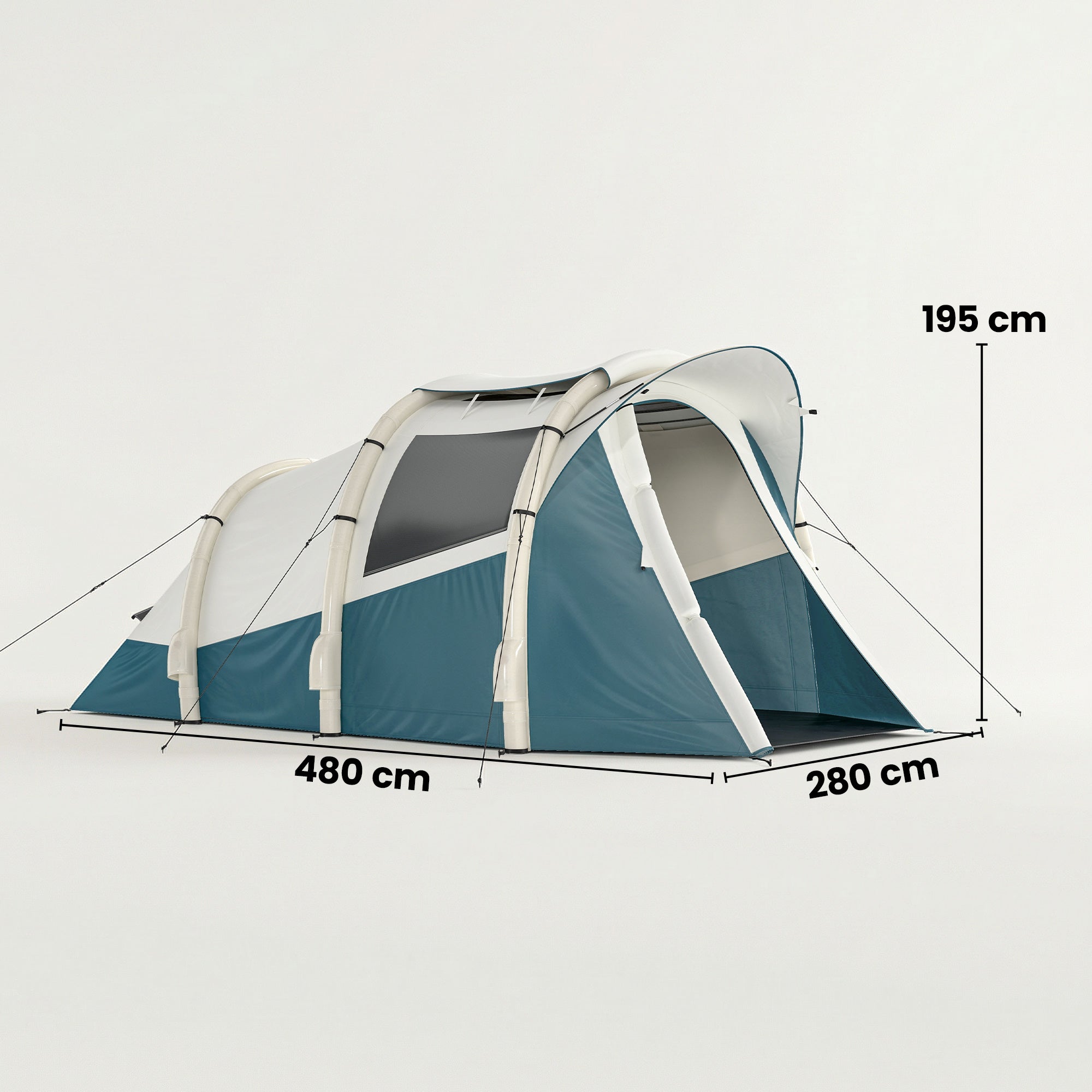 Inflatable Camping Tent w/ Air Pump, Easy Setup 2-3 Person Blow Up Tent, Green