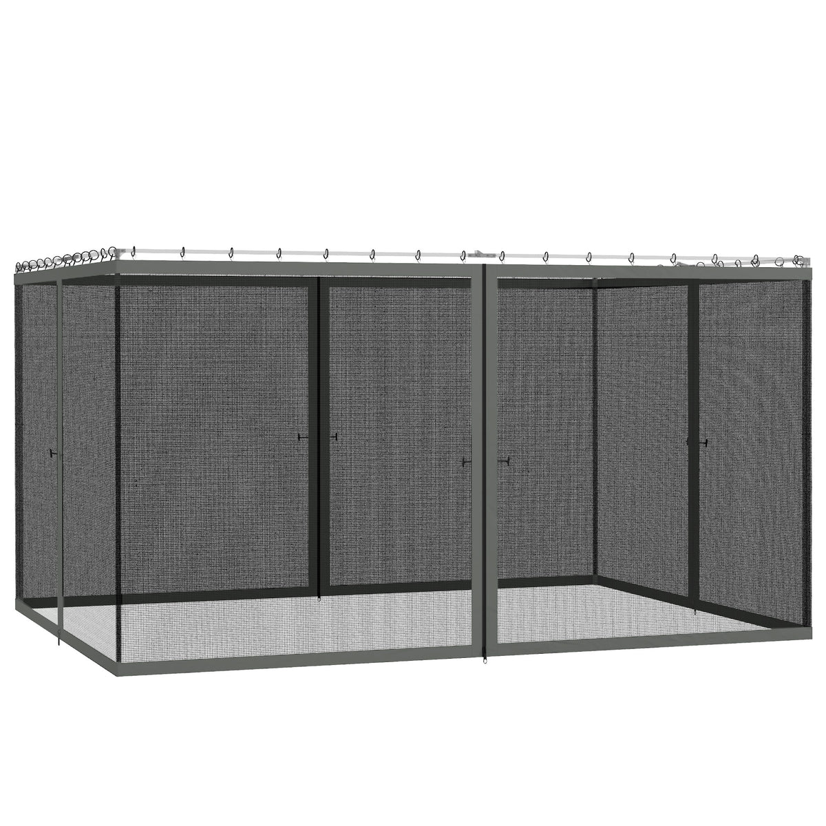 352 x 207cm Universal Replacement Mesh Sidewall Netting for Patio Gazebos and Canopy Tents, (Sidewall Only) Dark Grey