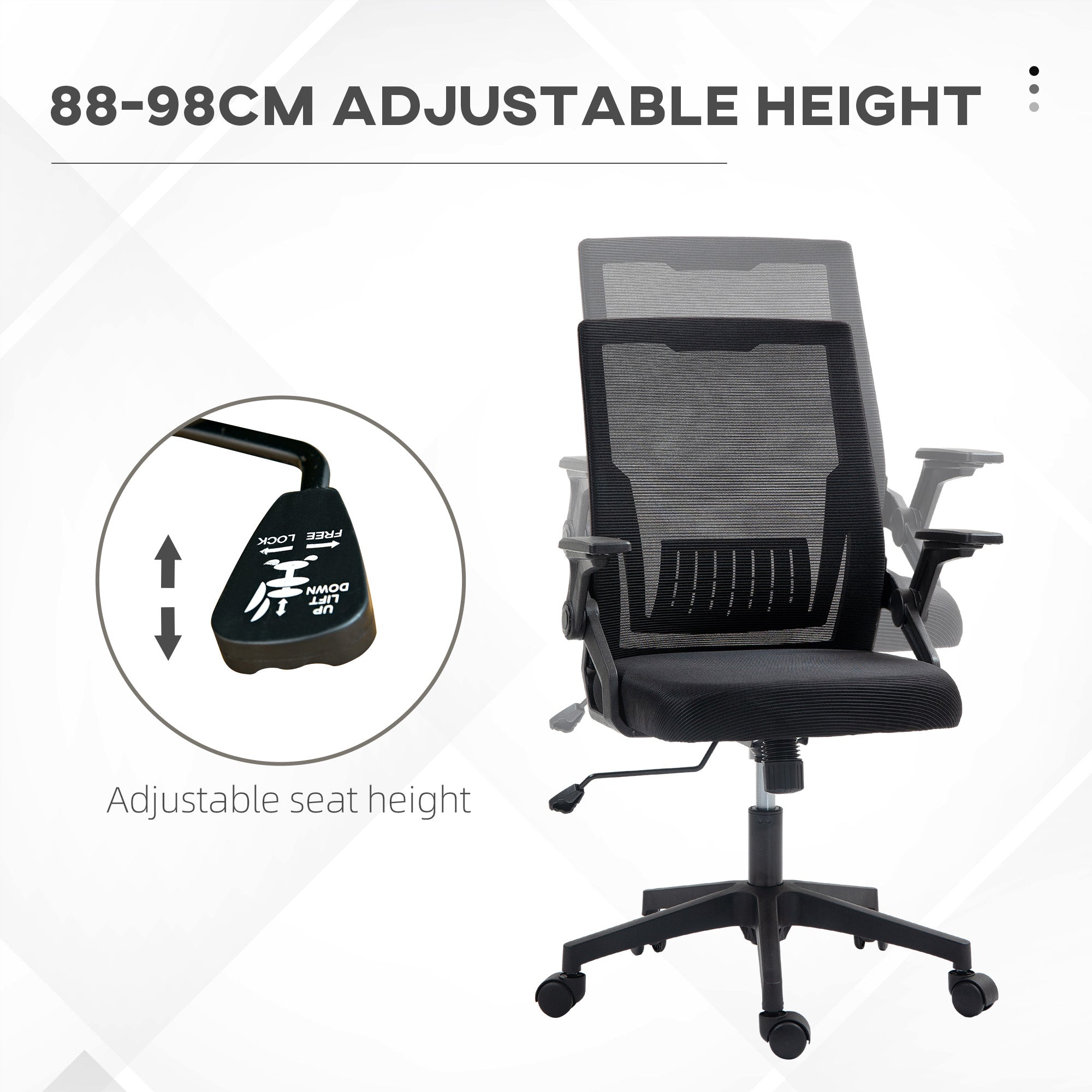 Office Chair, with Lumbar Support - Black