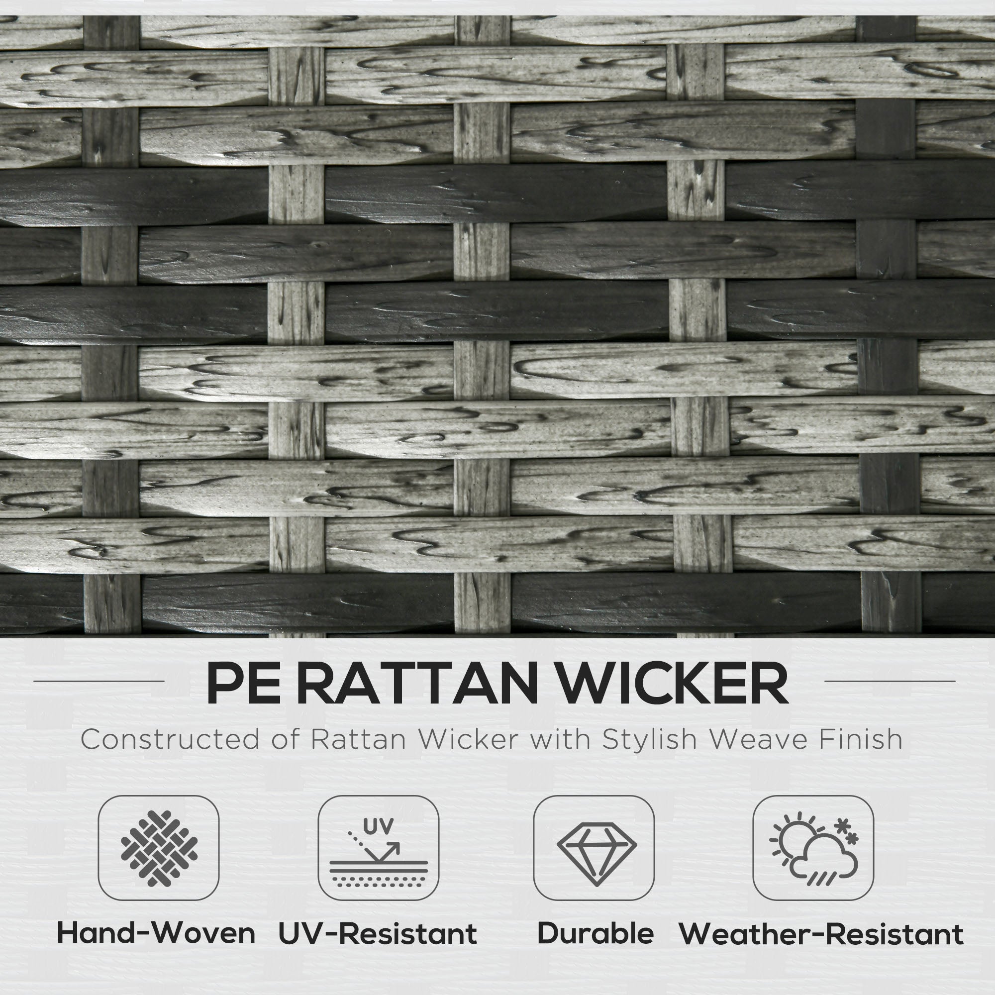 6 Pieces Rattan Garden Furniture Set, 7 Seater Wicker Outdoor Furniture Set with Storage Tea Table & Side Table, Sectional Garden Sofa Set with Cushions, Grey