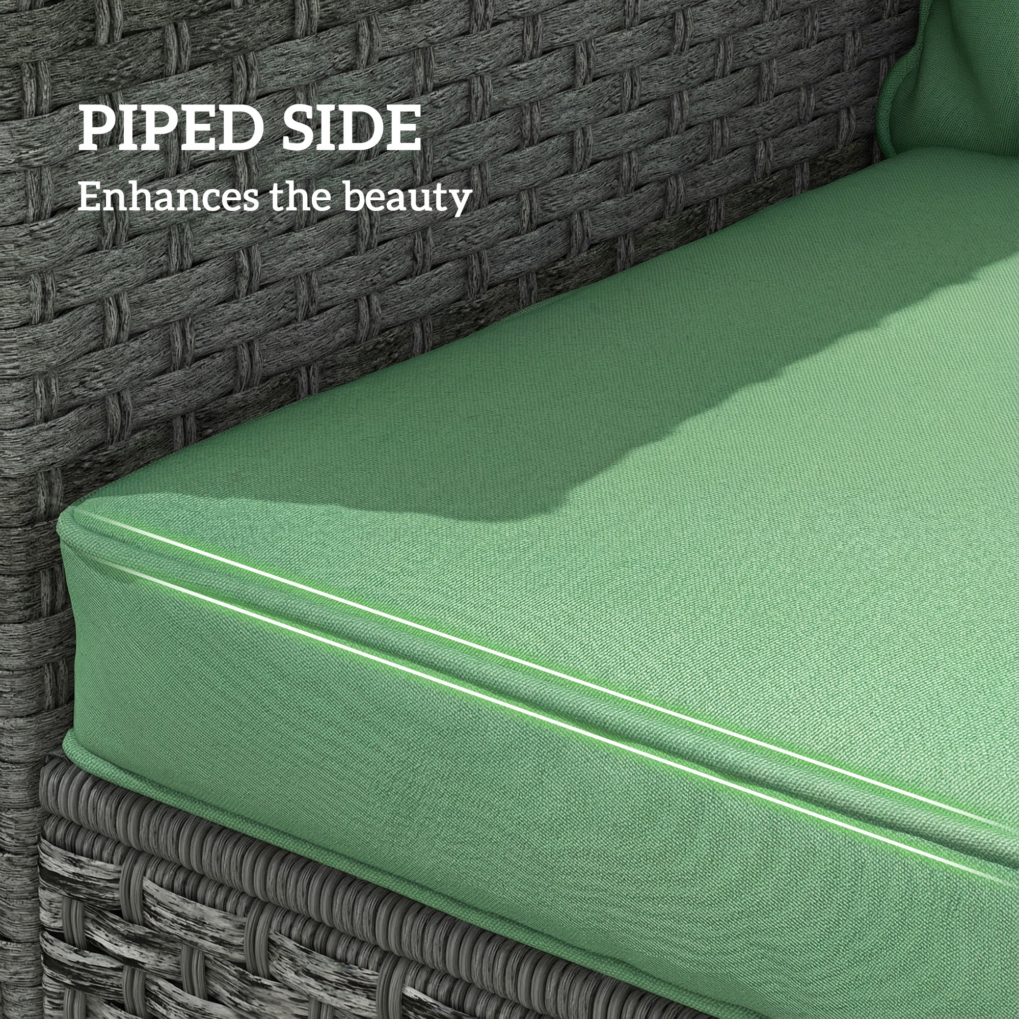 Seat and Back Padded Cushion Set, CUSHION ONLY - Green