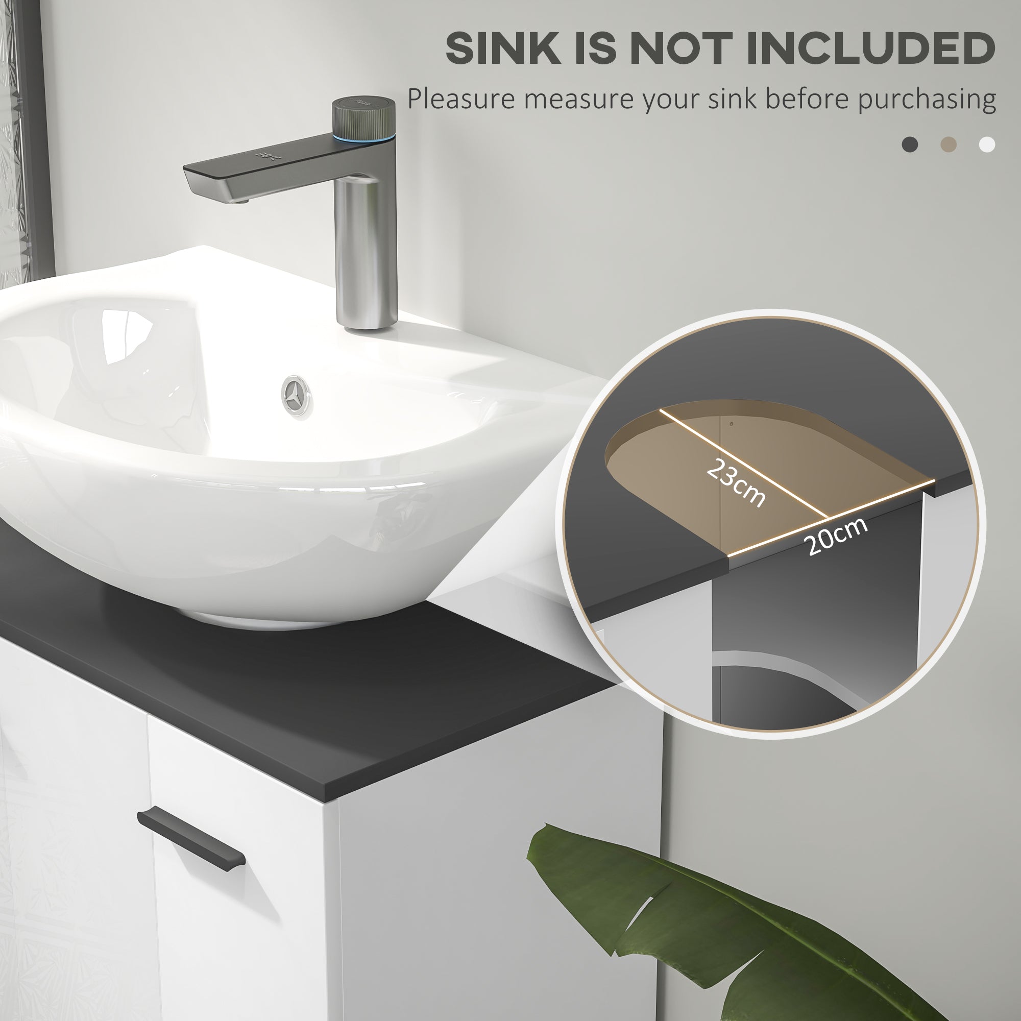 Modern Under-Sink Bathroom Cabinet - High Gloss White