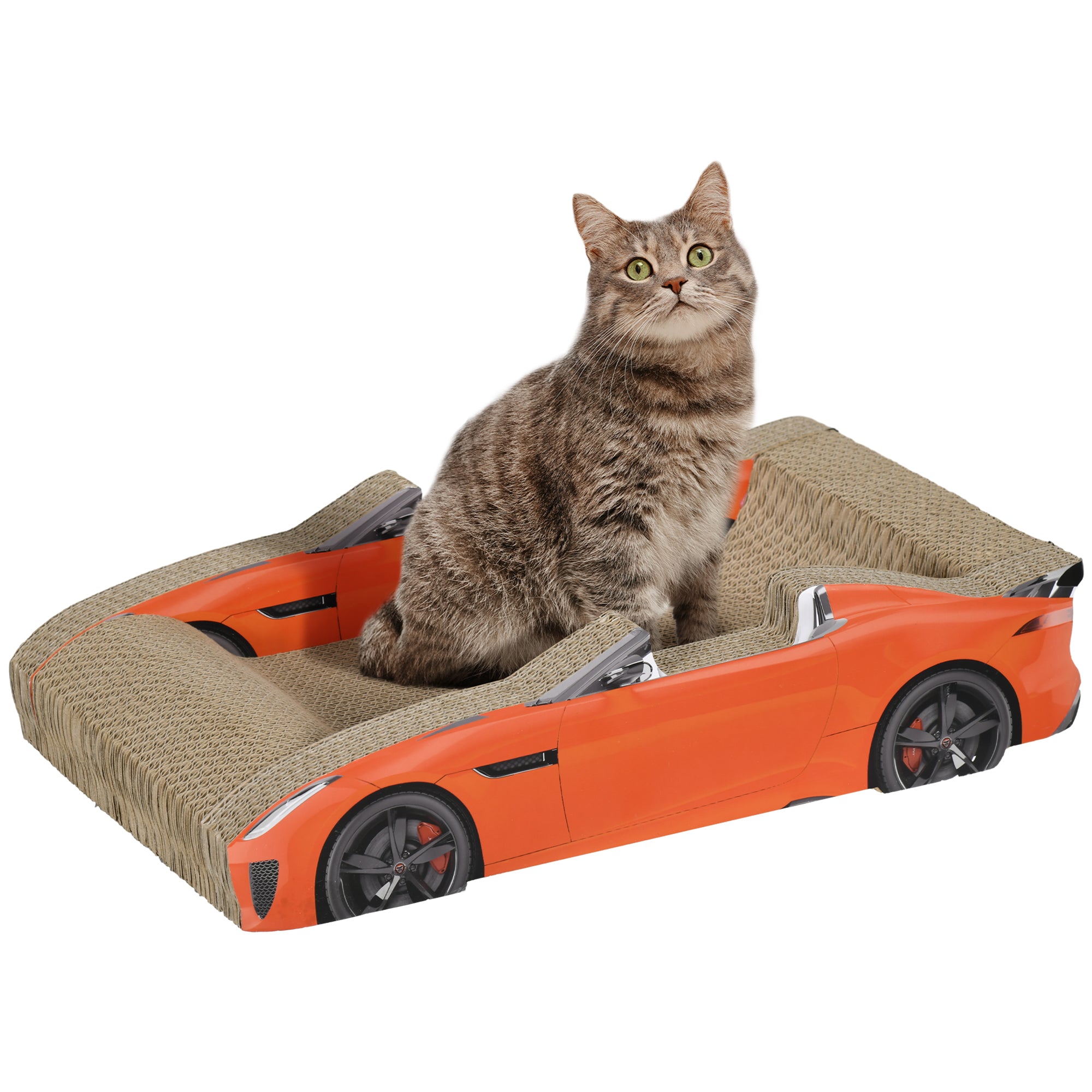 2 in 1 Cat Scratching Board with Catnip, Car-shaped