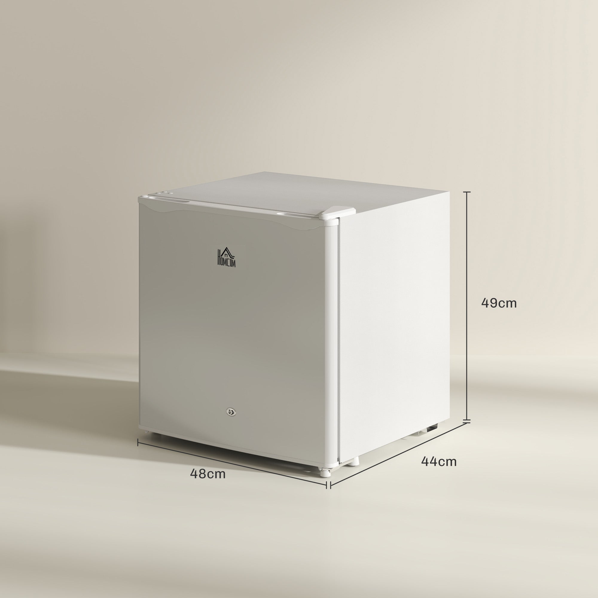 46 Litre Lockable Countertop Fridge with Adjustable Temperature - Cream White