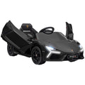 Lamborghini Revuelto Licensed 12V Ride-On Car with Remote Control, Butterfly Doors & Suspension - Black