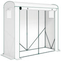 Mini Greenhouse, Garden Tomato Growhouse with Roll-Up Door and 2 Mesh Windows, PE Cover, 200 x 75 x 188 cm, White