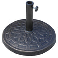 12kg Round Resin Garden Parasol Base for 38mm & 48mm Umbrella Poles - Bronze Tone