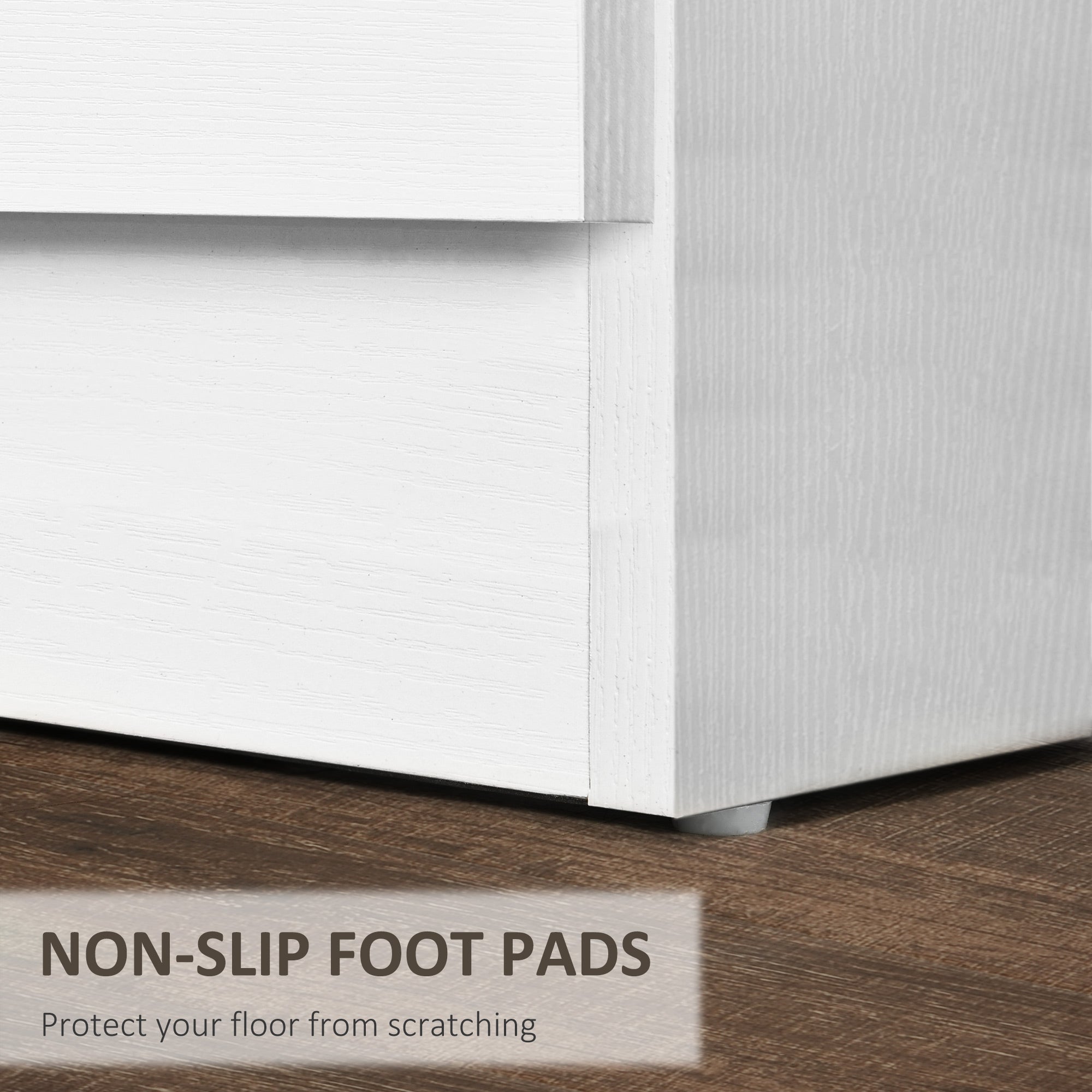 Three-Drawer Simple Bedside Table - White