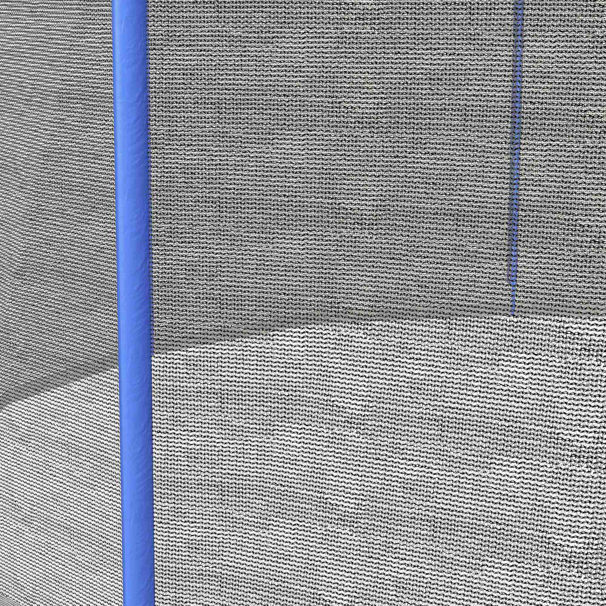 8ft Trampoline Net Replacement with 6 Plastic Pole Covers, Weather-Resistant Trampoline Netting Replacement with Zipped Entrance, Poles Not Included, Blue