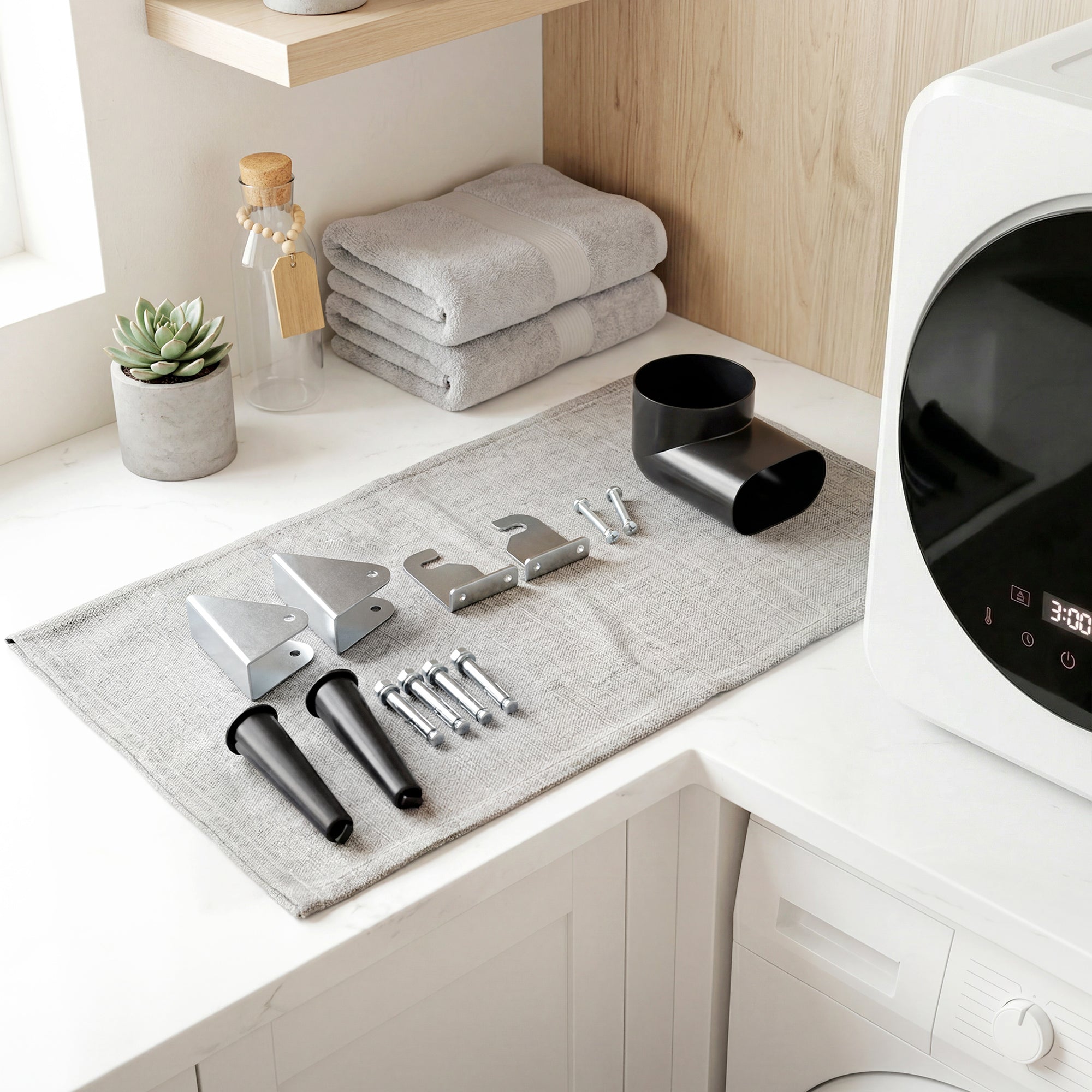 4 kg Vented Tumble Dryer, 800W Compact Freestanding Front Tumble Dryer with Stainless Steel Tub and Customisable Timer, Wall-Mounted Portable Small Clothes Drying Machine, White