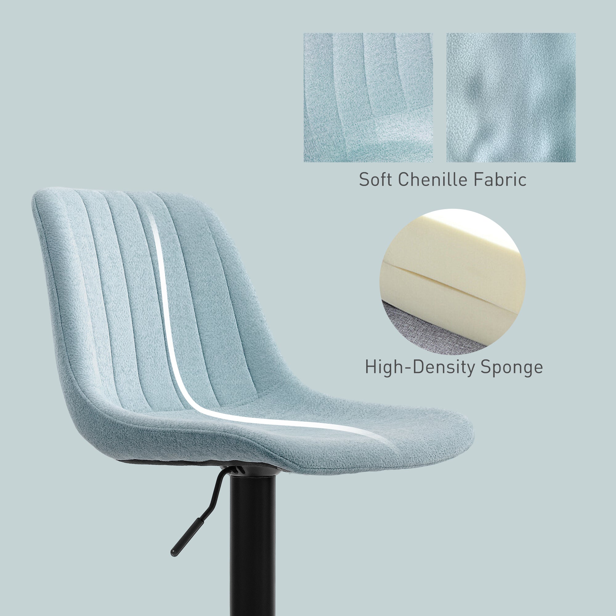 Set of Two Chenille-Feel Tub Bat Stools - Blue