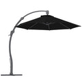3 Metre Garden Cantilever Parasol with Crank Handle and Aluminium Frame - Black