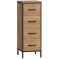Narrow Bathroom Storage Cabinet with 4 Drawers - Oak