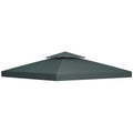3 x 3 m Gazebo Roof Replacement with Two-Tier Ventilation - Grey