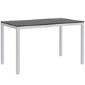 Garden Table for 4-6, 120 x 70 cm Outdoor Dining Table with Rust-Resistant Aluminium Frame, Easy Maintenance Slatted Top, for Patio, Terrace, Balcony, Black
