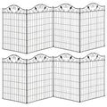 Set of 2 Decorative Garden Fence, 8 Panels Metal Picket Fence, Versatile Shapes for Patio Lawn, 365cm x 112cm, Black
