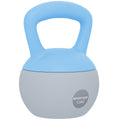 12KG Soft Kettlebell, Kettlebell with Non-Slip Handle for Home Gym, Weight Lifting, Strength Training, Light Blue/Grey