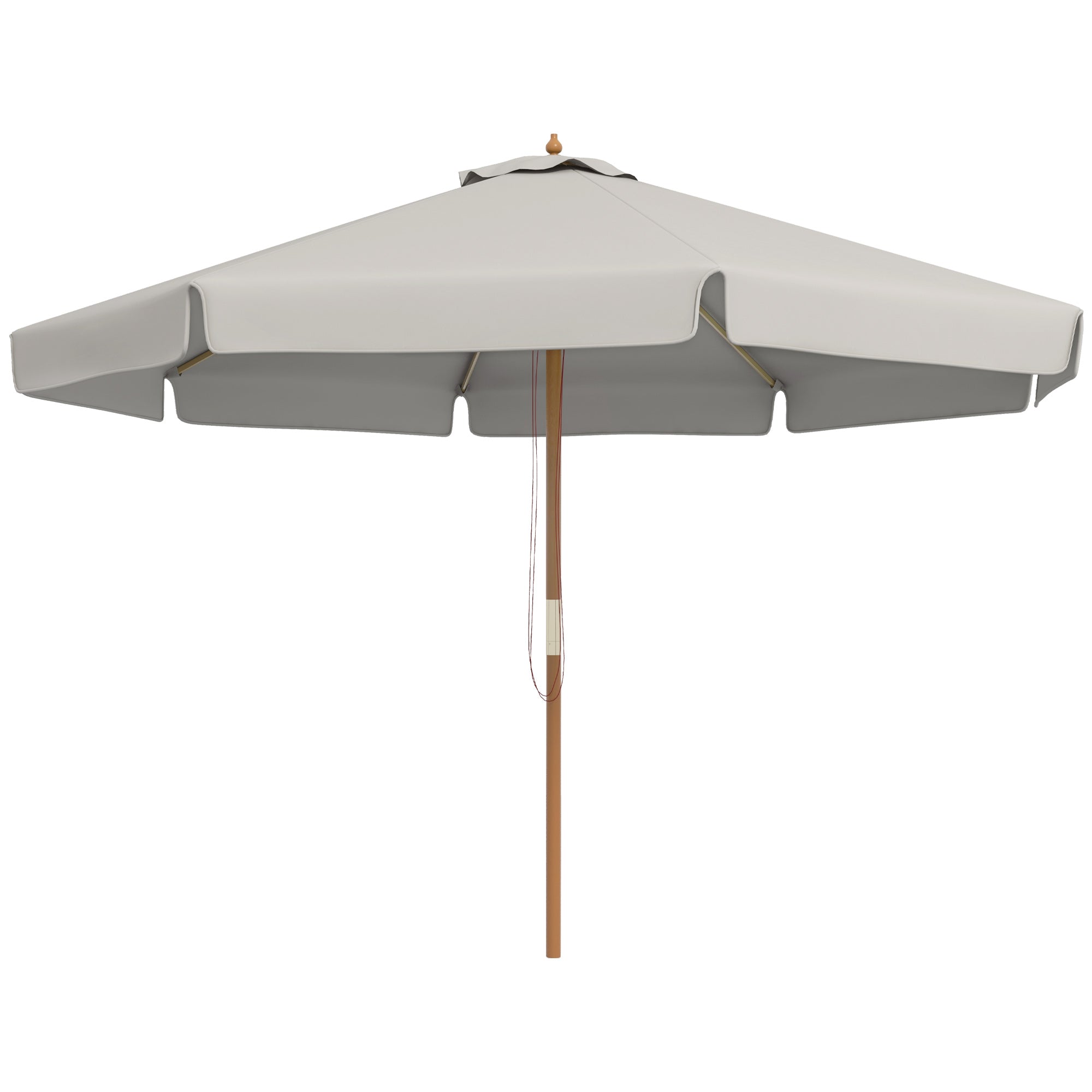 3.3m Elegant Wooden Parasol - Grey
