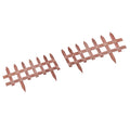 Set of 12 Wooden 60cm Garden Fence Panels - Rustic Brown