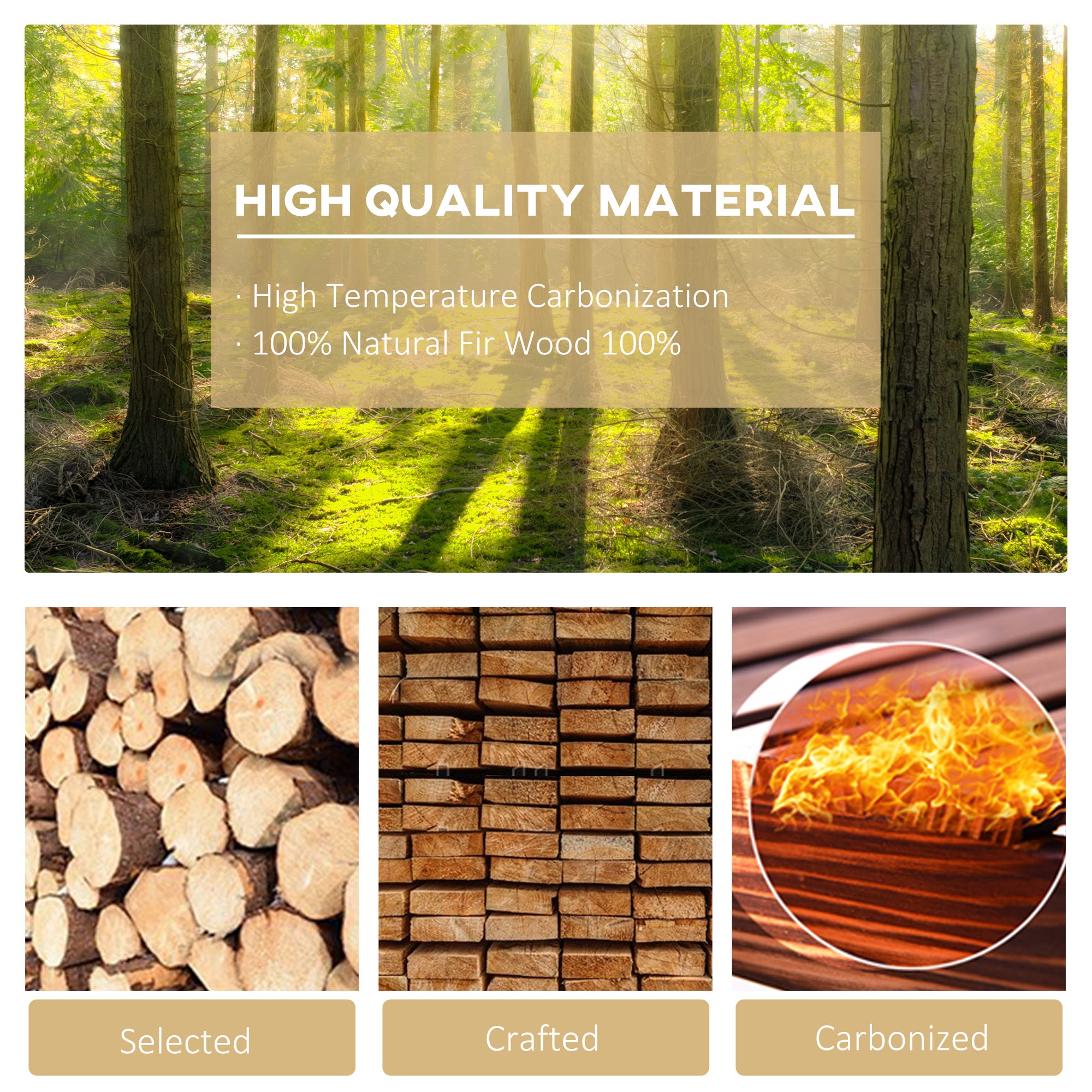 Wooden Adirondack Rocking Chair Outdoor Reclining Armchair - Natural