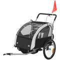 2 Seat Baby Bike Trailer with 5 Point Harness, Safety Flag & Reflectors for 18+ Months - Black