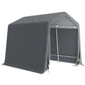 8 x 6.5 ft Outdoor Garden Storage Shed, Waterproof Bike Tent w/ Double Roll-up Zipper Door for Garden Tools, Dark Grey