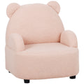 Kids Bear Shaped Armchair with Teddy Fleece Cover - Pink